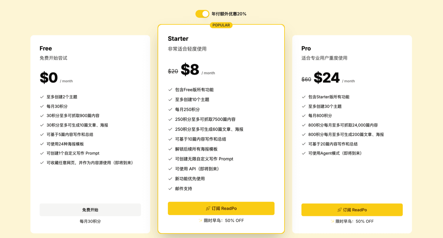 ReadPo： AI 驱动的读写助手，帮你聚合内容智能写作